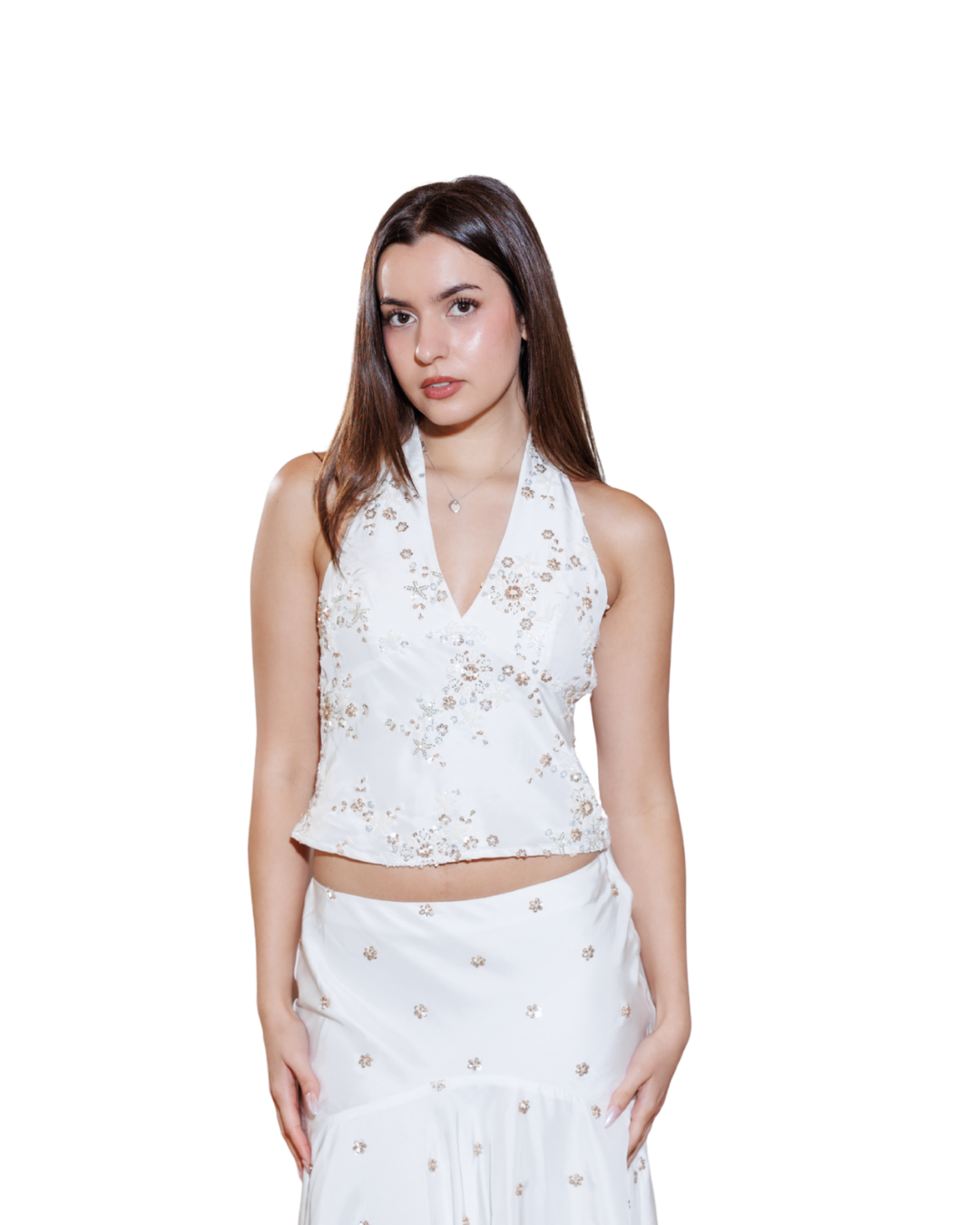 Alia Silk Halter Top