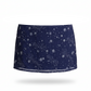 Navy blue skirt with star pattern on a white background
