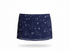 Navy blue skirt with star pattern on a white background