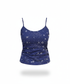 Blue tank top with star pattern on a white background