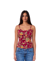 Shreya Flora Beaded Tank In Plum